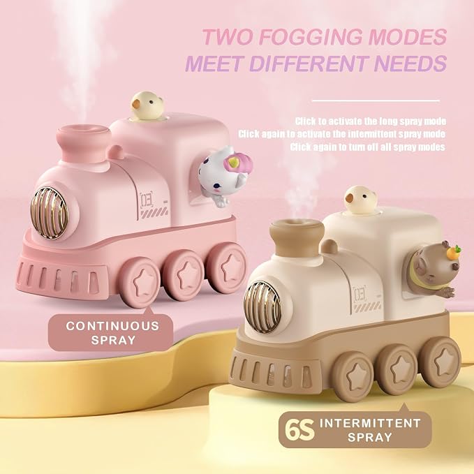 Cute Train Diffuser 300ML - Cool Mist Humidifier with Night Light, 2 Mist Modes,Essential Oil Diffuser USB Portable Mini