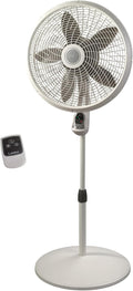 Cyclone Pedestal Fan, Adjustable Height, Remote Control, Timer, 3 Speeds, for Bedroom, Kitchen, Office and Living Room, 18"