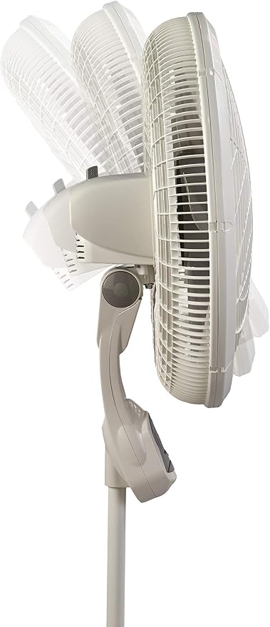 Cyclone Pedestal Fan, Adjustable Height, Remote Control, Timer, 3 Speeds, for Bedroom, Kitchen, Office and Living Room, 18"