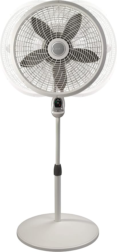 Cyclone Pedestal Fan, Adjustable Height, Remote Control, Timer, 3 Speeds, for Bedroom, Kitchen, Office and Living Room, 18"