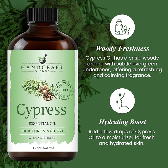 Cypress Essential Oil – 1 Fl Oz – 100% Pure and Natural – Premium Grade Essential Oil for Diffuser and Aromatherapy