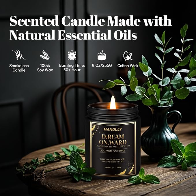 D.Ream On.Ward Hotel Candle, 9 oz Scented Candles for Home Soy Candle Wax, Inspired by The Westin Hotels, Luxury Long Lasting