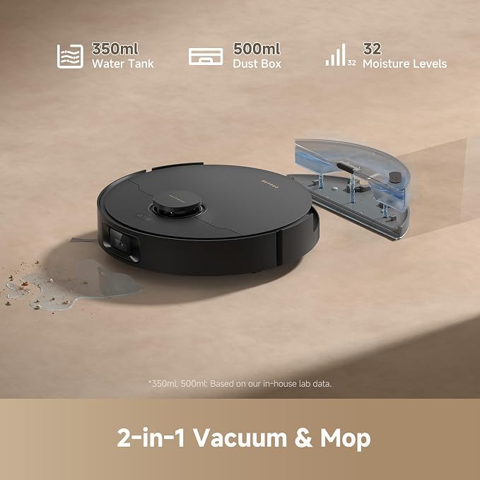 D20 Pro Plus Robot Vacuum, 13,000Pa Suction, DuoBrush for Pet Hair, Corner Cleaning, Self Emptying, LDS Navigation Laser