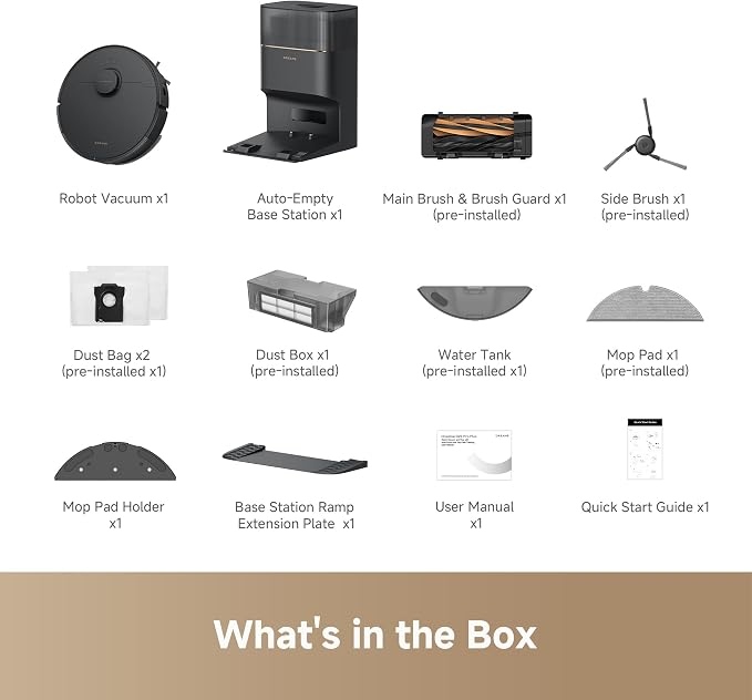 D20 Pro Plus Robot Vacuum, 13,000Pa Suction, DuoBrush for Pet Hair, Corner Cleaning, Self Emptying, LDS Navigation Laser