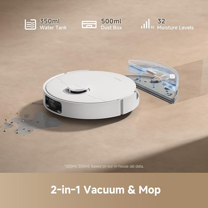 D20 Pro Plus Robot Vacuum, 13,000Pa Suction, DuoBrush for Pet Hair, Corner Cleaning, Self Emptying, LDS Navigation Laser