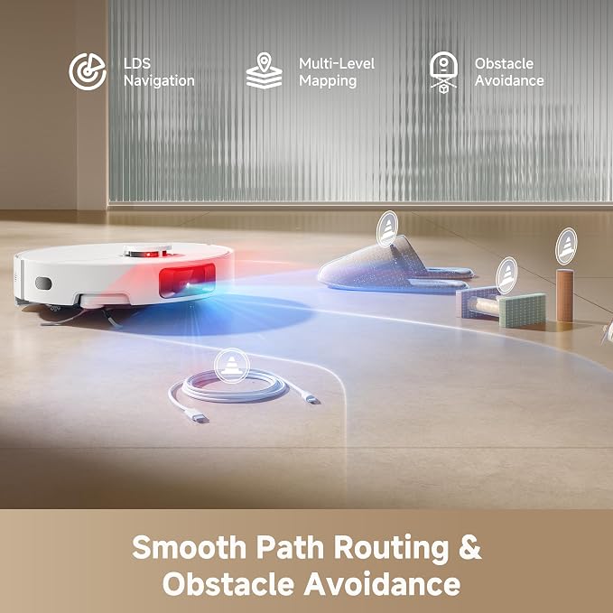 D20 Pro Plus Robot Vacuum, 13,000Pa Suction, DuoBrush for Pet Hair, Corner Cleaning, Self Emptying, LDS Navigation Laser