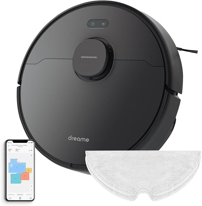 D9 Max Robot Vacuum and Mop Combo, LiDAR Navigation, 4000Pa Strong Suction Power, 180mins Runtime, 2-in-1 Sweep and Mop