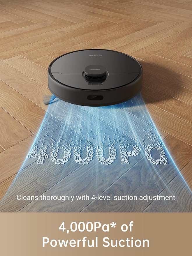 D9 Max Robot Vacuum and Mop Combo, LiDAR Navigation, 4000Pa Strong Suction Power, 180mins Runtime, 2-in-1 Sweep and Mop