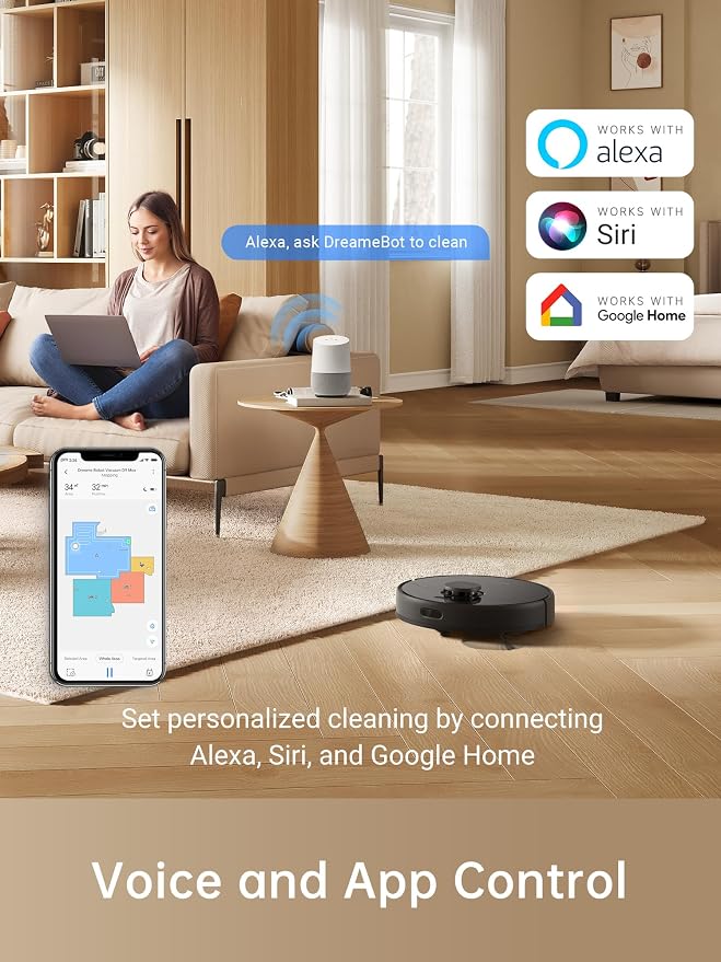 D9 Max Robot Vacuum and Mop Combo, LiDAR Navigation, 4000Pa Strong Suction Power, 180mins Runtime, 2-in-1 Sweep and Mop