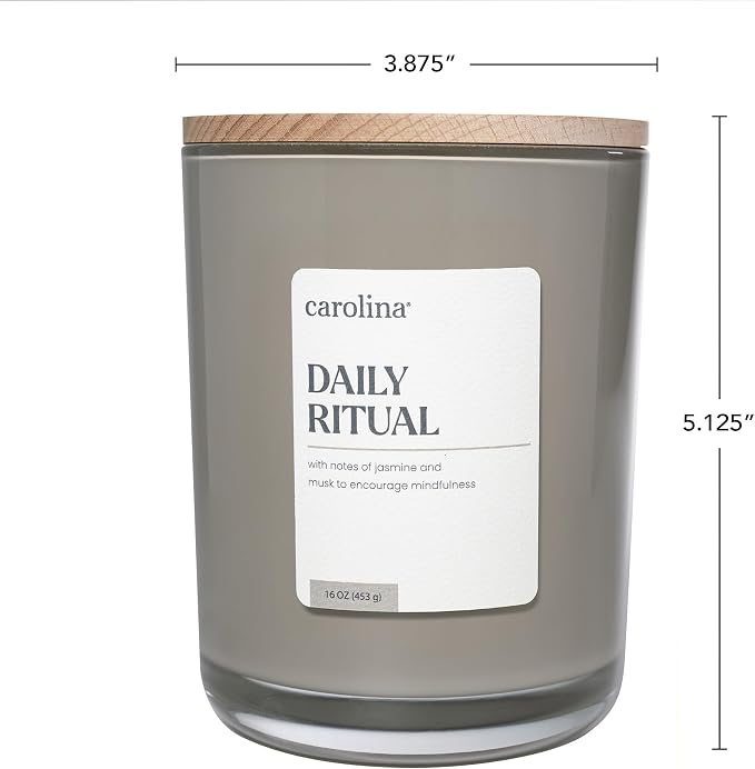 Daily Ritual Scented Candle, 16 oz Musk & Jasmine Scented, 2 Wick comfort Relaxing Candle, 60H Burn Time, alternate product