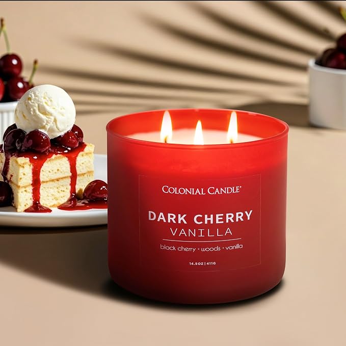 Dark Cherry Vanilla Scented Jar Candle, Pop of Color Collection, 3 Wick, 14.5 oz - Up to 60 Hours Burn, alternate product