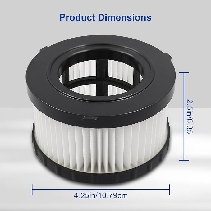 DC5151H Replacement High Efficiency Filter for DC5151H DC515 DCV517 DCV517B Wet Dry Vacuum, Washable Reusable Vacuum