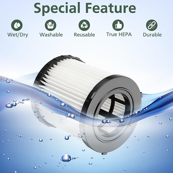 DCV581H DCV580H Vacuum Replacement Filter for 20V MAX Wet/Dry VAC DCV580H (Cordless) DCV581H DCV5801H Portable Shop