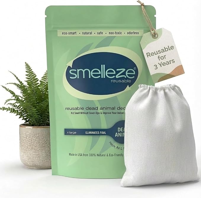 Dead Animal Odor Eliminator for Home - Removes Rodent & Mouse Smell in Wall, Attic, Crawlspace - Reusable Pouch, Pet Safe