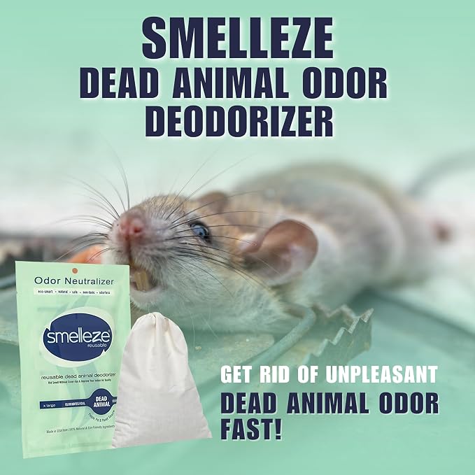 Dead Animal Odor Eliminator for Home - Removes Rodent & Mouse Smell in Wall, Attic, Crawlspace - Reusable Pouch, Pet Safe