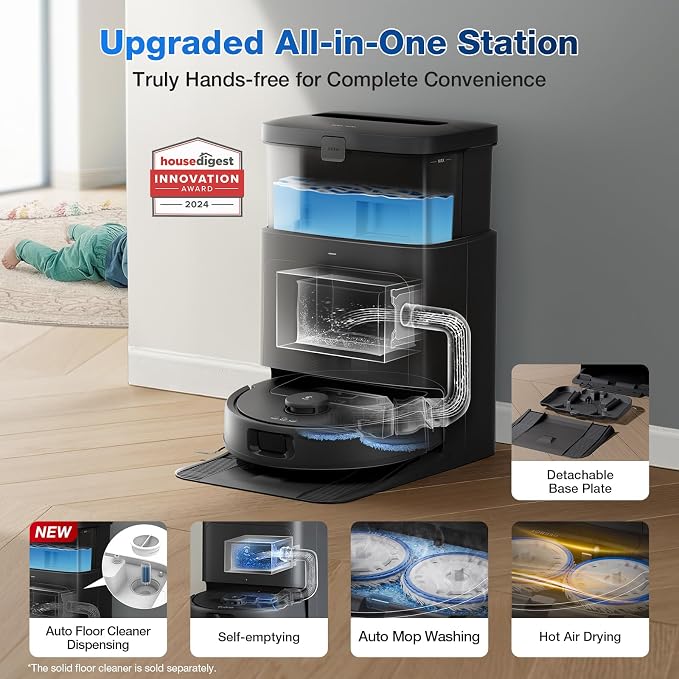 DEEBOT N30 Omni Robot Vacuum and Mop, 10000Pa Suction, TruEdge Adaptive Edge Mopping, ZeroTangle 2.0 Technology, Hot