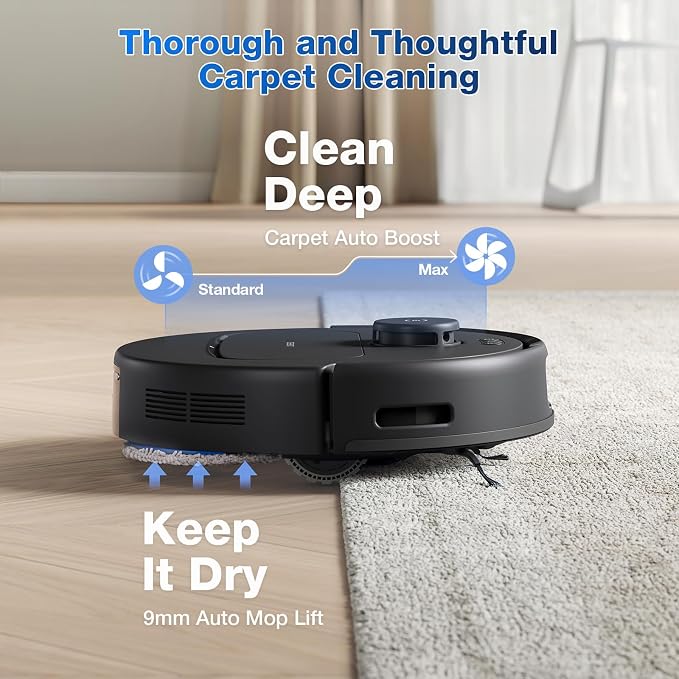 DEEBOT N30 Omni Robot Vacuum and Mop, 10000Pa Suction, TruEdge Adaptive Edge Mopping, ZeroTangle 2.0 Technology, Hot