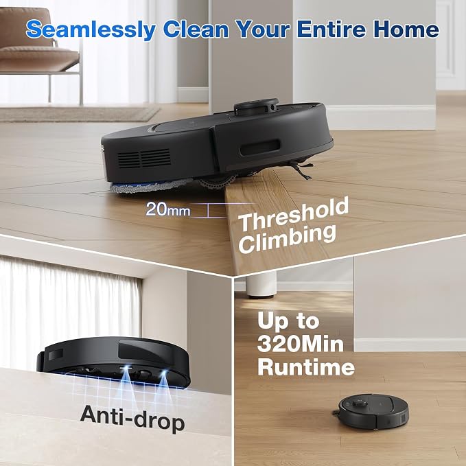 DEEBOT N30 Omni Robot Vacuum and Mop, 10000Pa Suction, TruEdge Adaptive Edge Mopping, ZeroTangle 2.0 Technology, Hot