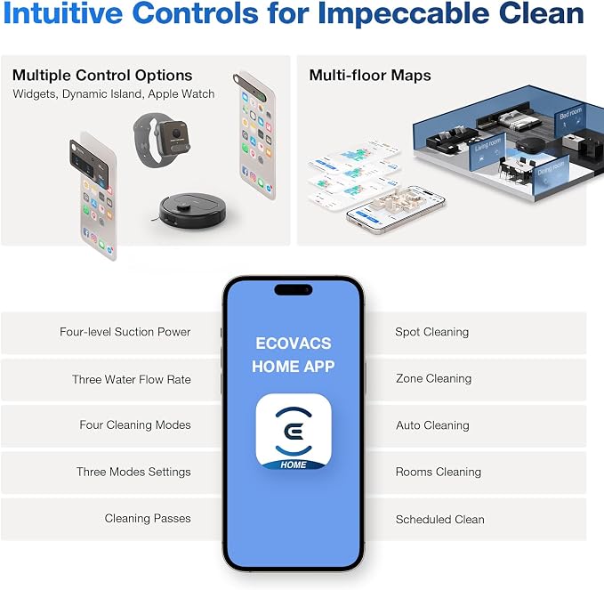 DEEBOT N30 Omni Robot Vacuum and Mop, 10000Pa Suction, TruEdge Adaptive Edge Mopping, ZeroTangle 2.0 Technology, Hot
