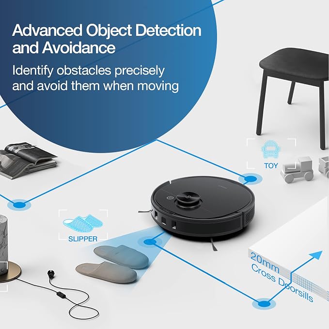 Deebot N8 Pro+ Robot Vacuum and Mop Cleaner, with Self Empty Station, 2600Pa Suction, Laser Based LiDAR Navigation, Carpet