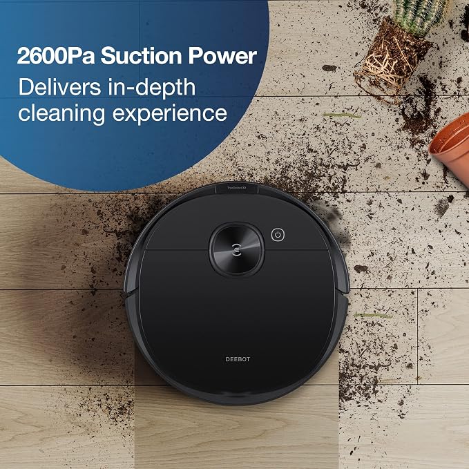 Deebot N8 Pro+ Robot Vacuum and Mop Cleaner, with Self Empty Station, 2600Pa Suction, Laser Based LiDAR Navigation, Carpet