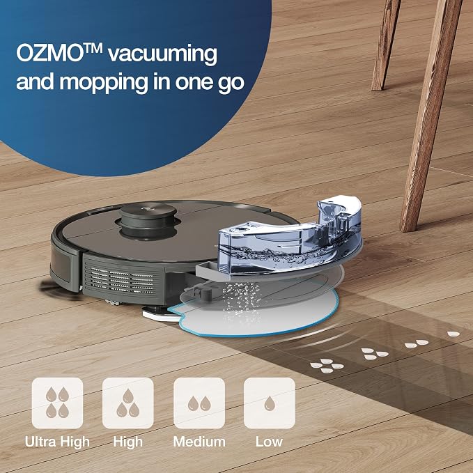 Deebot N8 Pro Robot Vacuum and Mop, Strong 2600Pa Suction, Laser Based LiDAR Navigation, Smart Obstacle Detection