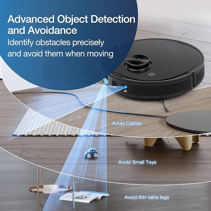 Deebot N8 Pro Robot Vacuum and Mop, Strong 2600Pa Suction, Laser Based LiDAR Navigation, Smart Obstacle Detection
