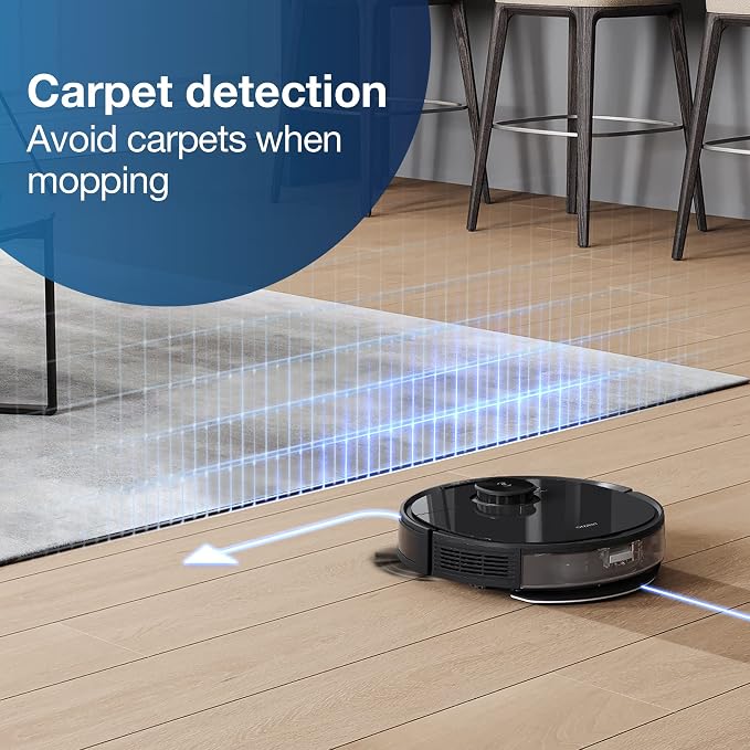 Deebot N8 Pro Robot Vacuum and Mop, Strong 2600Pa Suction, Laser Based LiDAR Navigation, Smart Obstacle Detection