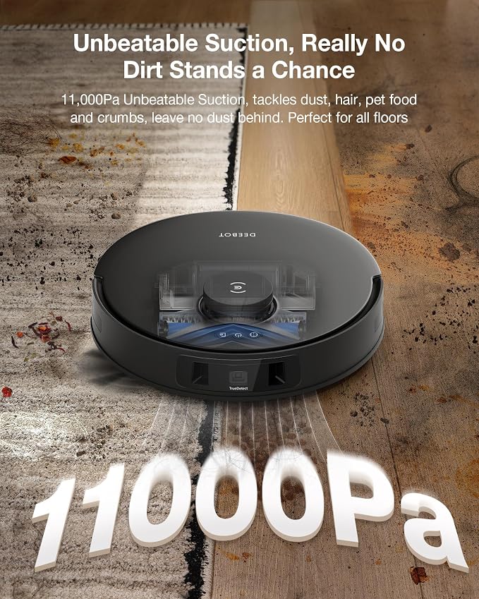 DEEBOT T30S Combo Complete Robot Vacuum and Mop, 11000Pa, ZeroTangle Technology, TruEdge Adaptive Edge Mopping, Hot Water Mop