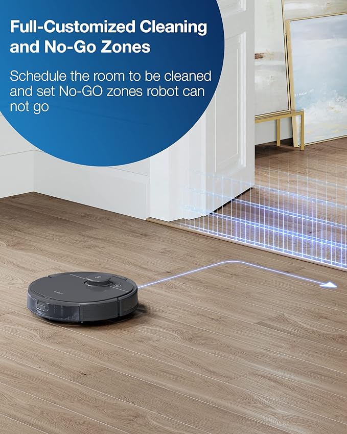 Deebot T8 Robot Vacuum and Mop Cleaner, Precise Laser Navigation, Multi-floor Mapping, Intelligent Object Avoidance