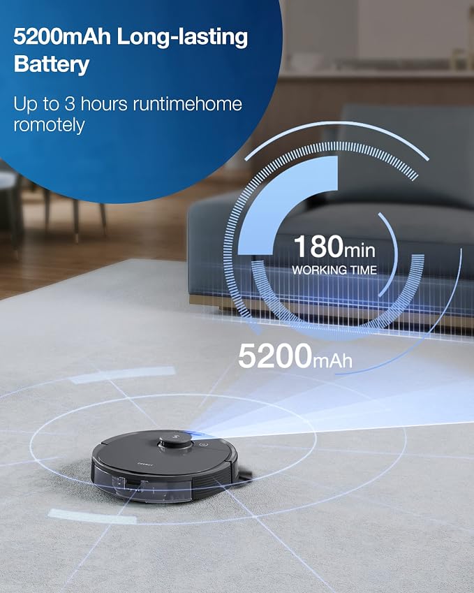 Deebot T8 Robot Vacuum and Mop Cleaner, Precise Laser Navigation, Multi-floor Mapping, Intelligent Object Avoidance