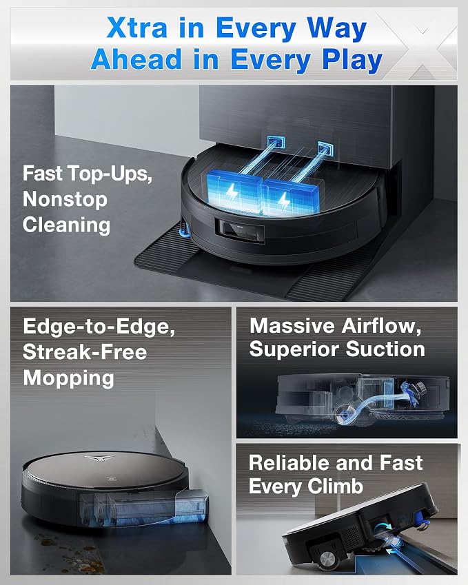 DEEBOT X11 PRO Omni Robot Vacuum and Mop, 19,500Pa Blast Suction, Instant Self-Cleaning Roller Mop, Zero-Tangle, Auto-Lift