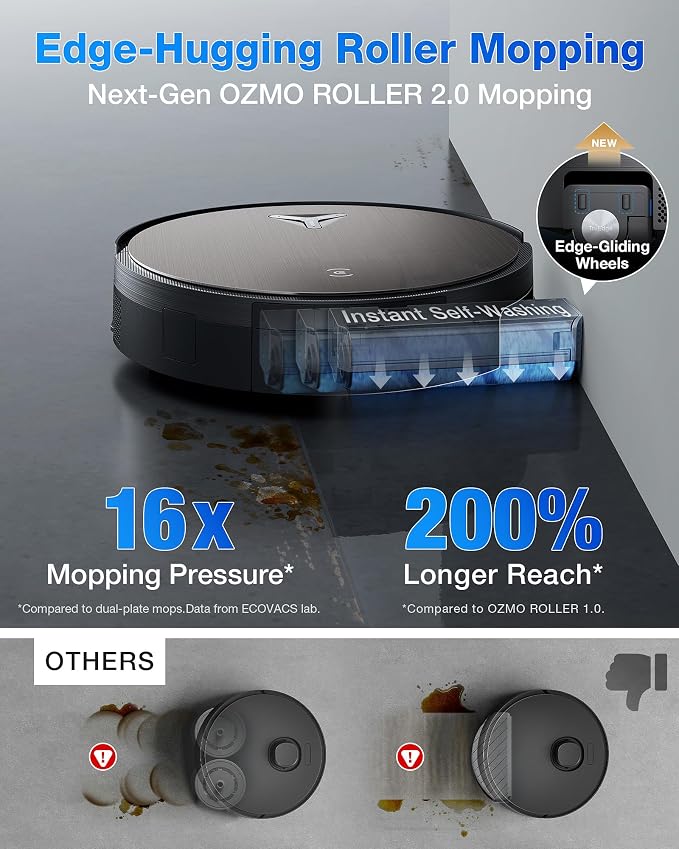 DEEBOT X11 PRO Omni Robot Vacuum and Mop, 19,500Pa Blast Suction, Instant Self-Cleaning Roller Mop, Zero-Tangle, Auto-Lift