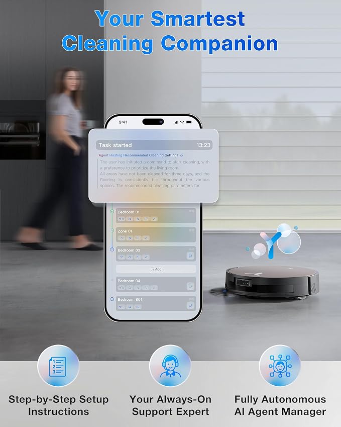 DEEBOT X11 PRO Omni Robot Vacuum and Mop, 19,500Pa Blast Suction, Instant Self-Cleaning Roller Mop, Zero-Tangle, Auto-Lift