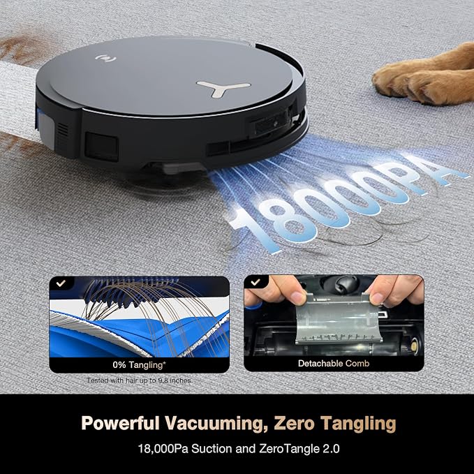 DEEBOT X8 PRO OMNI Robot Vacuum and Mop, 18000Pa, OZMO ROLLER Instant Self-Washing Mopping, 167°F Hot Water Mop Washing