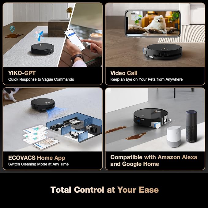 DEEBOT X8 PRO OMNI Robot Vacuum and Mop, 18000Pa, OZMO ROLLER Instant Self-Washing Mopping, 167°F Hot Water Mop Washing