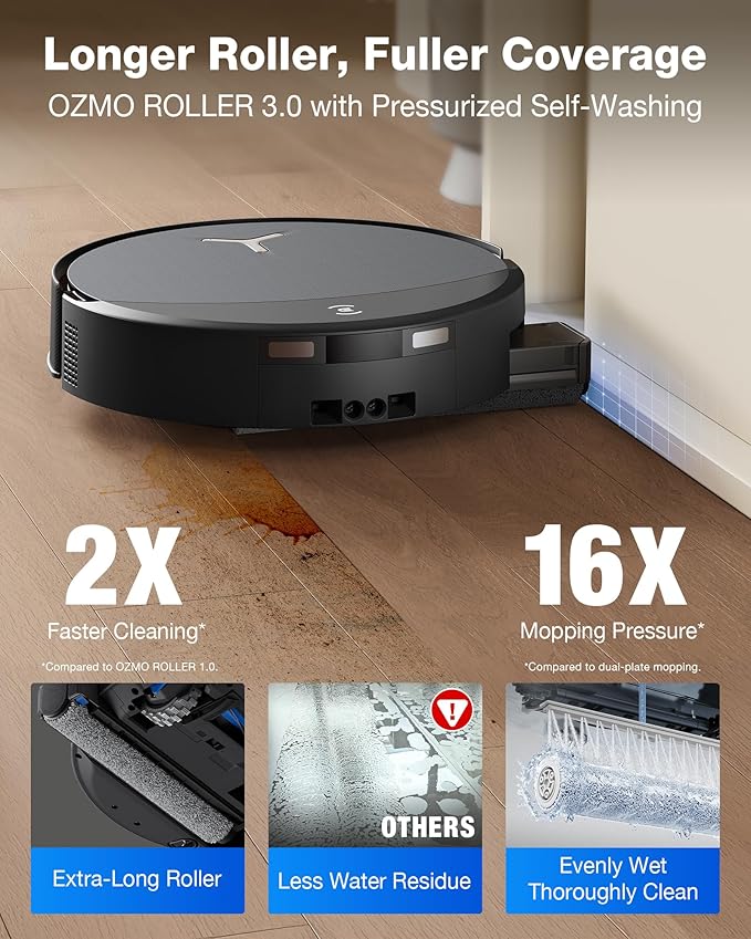 DEEBOT X9S PRO Omni Robot Vacuum and Mop, 30,000Pa Suction, Instant Self-Cleaning OZMO Roller Mop, TruEdge Deep Edge