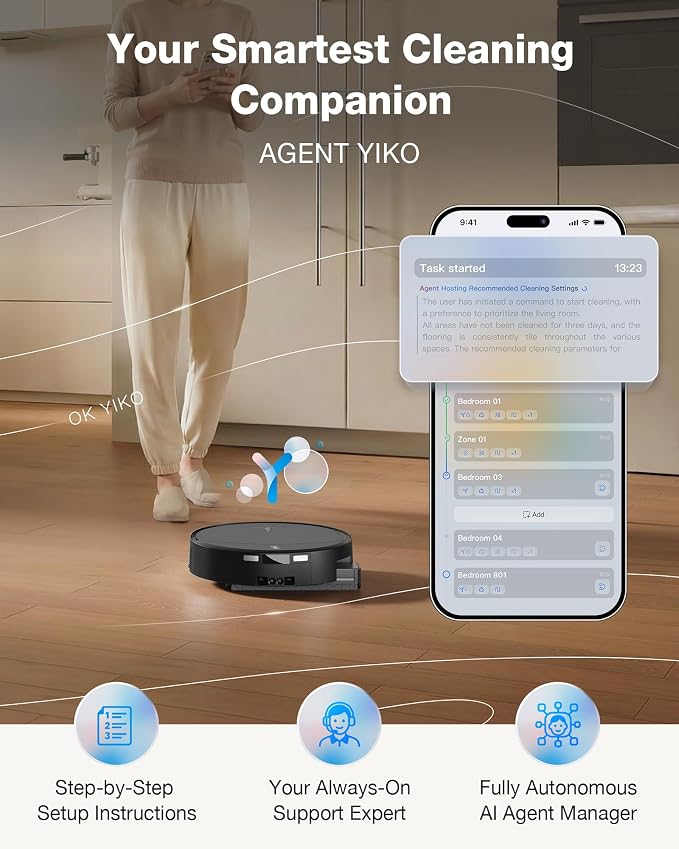 DEEBOT X9S PRO Omni Robot Vacuum and Mop, 30,000Pa Suction, Instant Self-Cleaning OZMO Roller Mop, TruEdge Deep Edge