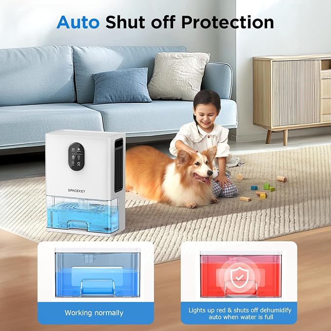 Dehumidifier, 106 OZ Water Tank (1000 sq.ft) Dehumidifiers for Home, Quiet Dehumidifier for Bathroom Bedroom Basement RV with