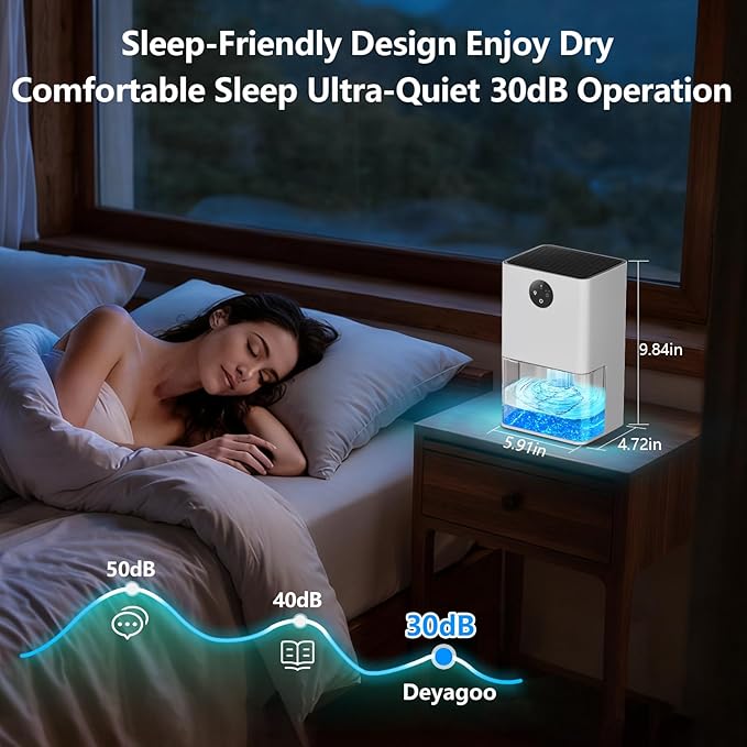 Dehumidifier,1500ML(50 OZ) Small Dehumidifier for Home (300 sq. ft),Quiet with Auto Shut Off, Dehumidifiers for Bedroom, RV