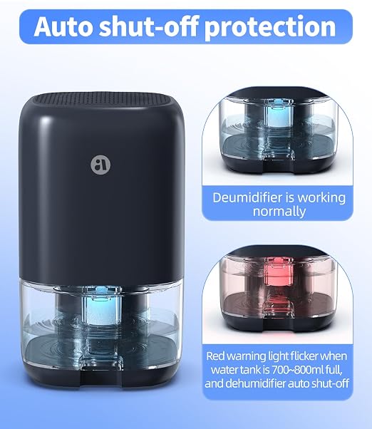 Dehumidifier, 35 OZ Small Dehumidifiers for Bedroom for Home, Quiet with Auto Shut Off, Dehumidifiers for Bedroom (280 sq.