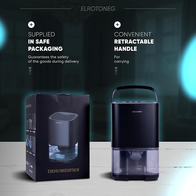 Dehumidifier, 35 OZ Water Tank (300 sq. ft), Small Dehumidifier for Basement with Auto-Off, Sleep Mode and LED Lighting