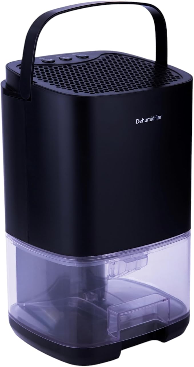 Dehumidifier, 35 OZ Water Tank (300 sq. ft), Small Dehumidifier for Basement with Auto-Off, Sleep Mode and LED Lighting