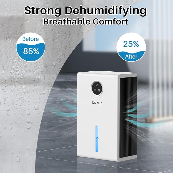 Dehumidifier, 95 oz dehumidifiers for home,1000 sq. ft Dehumidifiers for Bedroom with 7 Colors LED Light, alternate product