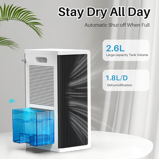 Dehumidifier, 95 oz dehumidifiers for home,1000 sq. ft Dehumidifiers for Bedroom with 7 Colors LED Light, alternate product