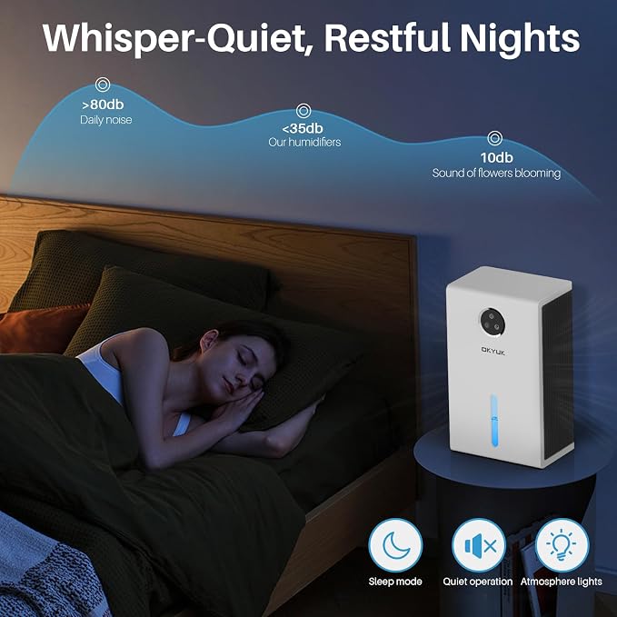 Dehumidifier, 95 oz dehumidifiers for home,1000 sq. ft Dehumidifiers for Bedroom with 7 Colors LED Light, alternate product