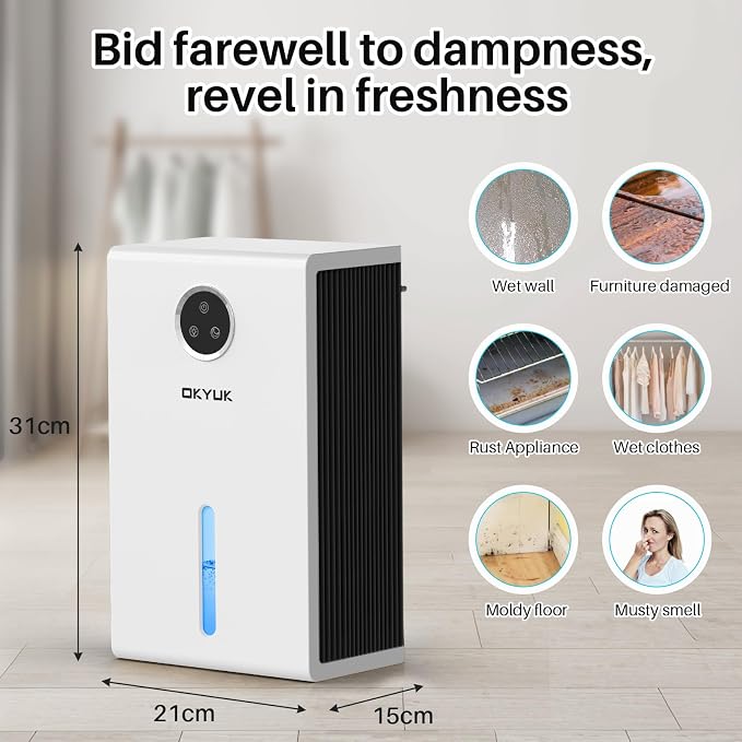 Dehumidifier, 95 oz dehumidifiers for home,1000 sq. ft Dehumidifiers for Bedroom with 7 Colors LED Light, alternate product
