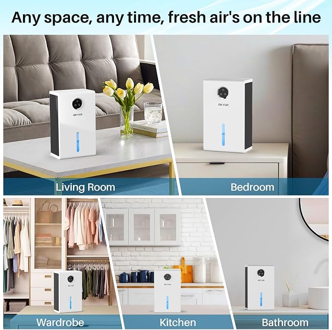 Dehumidifier, 95 oz dehumidifiers for home,1000 sq. ft Dehumidifiers for Bedroom with 7 Colors LED Light, alternate product