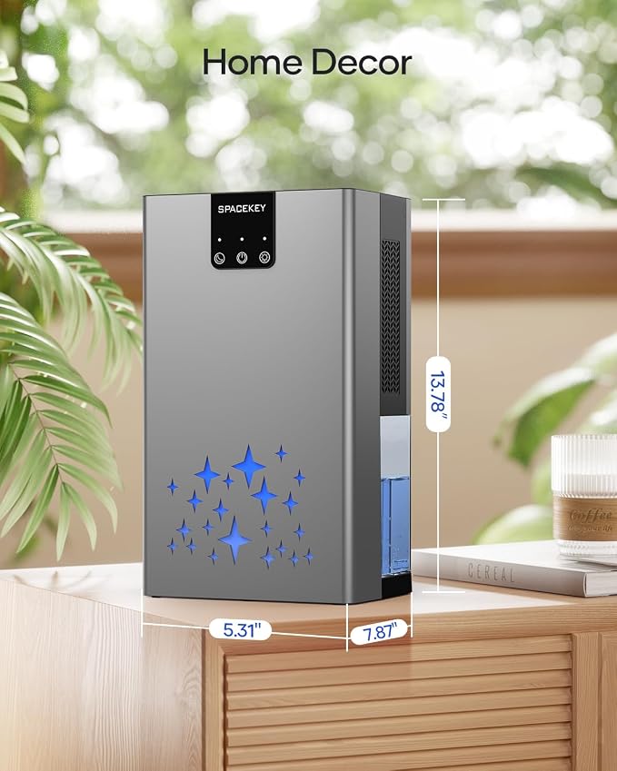 Dehumidifier, 95 OZ Water Tank Dehumidifiers for Home, 1000 sq. ft. Dehumidifier for Basement Bathroom Bedroom with Auto Shut