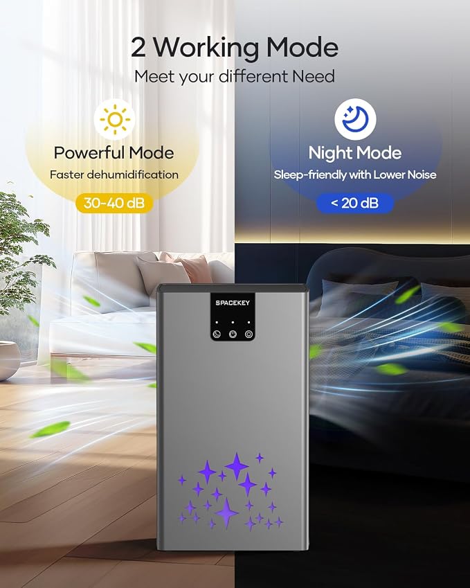 Dehumidifier, 95 OZ Water Tank Dehumidifiers for Home, 1000 sq. ft. Dehumidifier for Basement Bathroom Bedroom with Auto Shut
